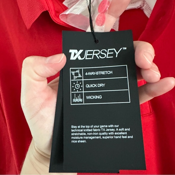 J. Lindeberg NEW Men's XL Regular Fit KV Golf Tech Jersey Polo Barbados Cherry - Picture 3 of 8